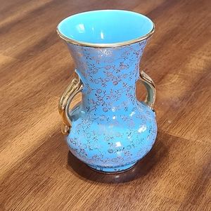 Vintage 22k hand decorated Pearl vase